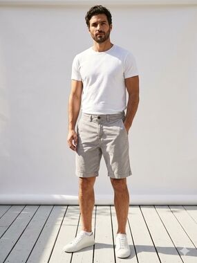 American Eagle Outfitters Light Gray Flat Front Chino Shorts